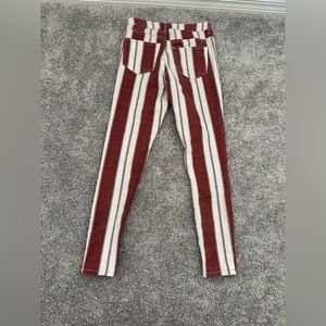 forever 21, striped pants, rust and white, size 25.